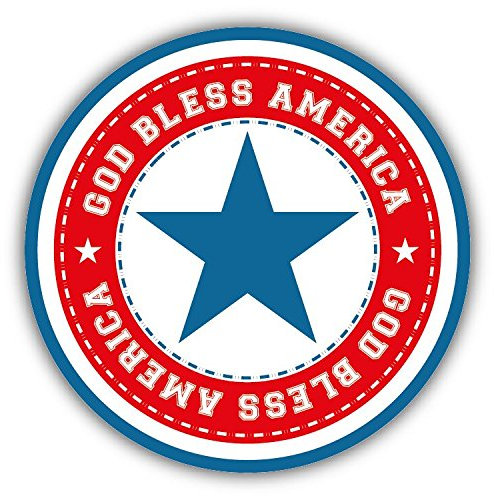 Star God Bless America Slogan Hochwertigen Auto-Autoaufkleber 12 x 12 cm