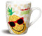 Nici 39317 Smiley Porzellantasse Gemustert mit Ananas-Comic, weiß