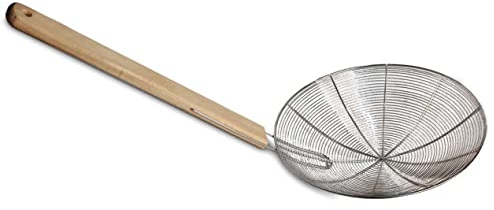 AAF Nommel ® Metallsieb mit Holzgriff Wok-Sieb Öl Löffel Ø 020 cm Nr. 020