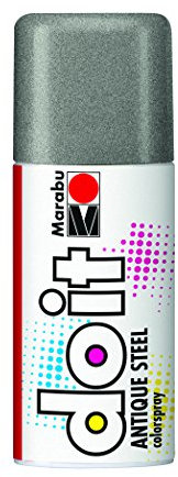 Marabu 21078006781 - Do it Antique Steel, antik silber, Colorspray auf Acrylbasis für edel schimmernde Antikeffekte, sehr schnell trocknend, sehr gute Deckkraft,wetterfest, 150 ml Sprühdose