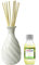 Royal Handicrafts Handcrafted Premium Ceramic Pot Reed Diffuser - Ethnic Spiral Design White Gloss Finish - Free Lemon Aroma Oil 60 ml & 8 Reed Sticks (8 inches)