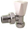 Geakv 10mm Angled Radiator Valve - Pack of 2 (Chrome, Chromed Brass Body/Plastic Head, Globe Valve)