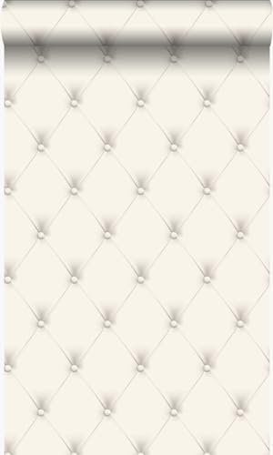 Origin papier peint capitonné blanc et gris clair 53 cm x 10.05 m Wallcoverings