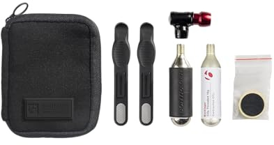 Bontrager Pro Flat Pack - Kit de reparación para bicicleta (incluye bomba Air Rush Elite de CO2), color negro
