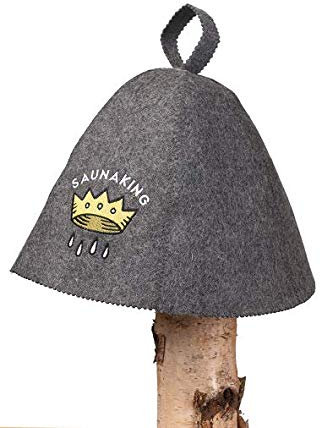 Saunahut Saunaking – 100% Wollfilz I Handgefertigt I Hitzeschutz für Kopfhaut I Einheitsgröße 55-60 cm I Pflegeleicht und Schadstoffgeprüft