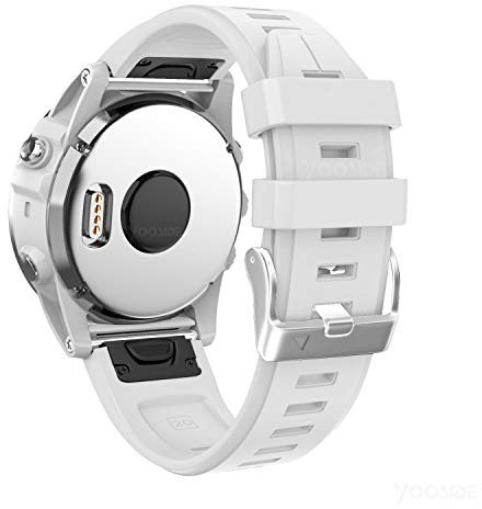 YOOSIDE Silikon Armband für Garmin Fenix 8 43mm / epix Pro 42mm / Instinct 2S, QuickFit 20mm Silikon Sportuhrband Wasserdicht Ersatzband Uhrenarmbänder für Fenix 5S / 6S / 7S (Weiß)