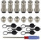 QitinDasen 6 Set GX16 4-Pin Aviación Conector, 5A Aviación Enchufe, 16mm Macho Hembra Metal Aviación Enchufe Conector, con Goma Tapa Protectora y Destornillador Phillips