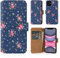 32nd Floral Series 2.0 - Design PU Leather Book Wallet Case Cover for Apple iPhone 11 (6.1), Designer Flower Pattern Wallet Style Flip Case With Card Slots - Vintage Rose Indigo