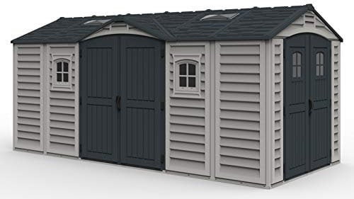 Duramax - Gartenhaus - APEX PRO Plus 15X8 - PVC-Harz - Hellgrau/Dunkelgrau - inkl. Boden