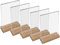 HMF 46944 Présentoir de table en acrylique avec pied en bois | Porte-affiche DIN A4 format portrait | Présentoir de buffet apéritif transparent | 5 pièces