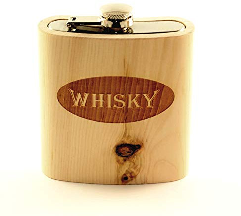 Holz-Flachmann ZIRBE Füllmenge: 200ml. Geschenk für Whisky Trinker, ALPWERK