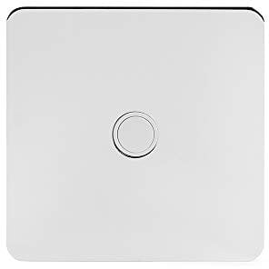 Soho Lighting Polished Chrome Flat Plate 20A Flex Outlet Wht Ins Screwless