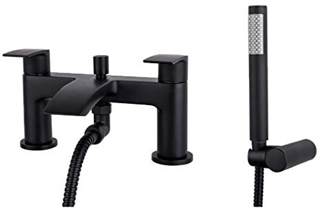 Noir Bathroom Lever Black Bath Shower Mixer Tap with Slotted Spring Waste | Matt Black | 10 Year Guarantee