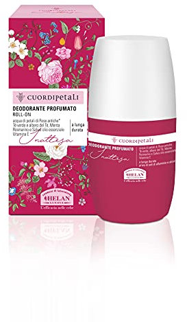 Helan Cuor di Petali - Deodorant Womens Roll on with Vitamin E & Essential Oils, Alcohol Free, Gentle on Skin - Long Lasting Roll on Deodorant Womens with Green Tea & Rose Petals - Made in Italy 50 ml