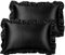 PiccoCasa Kissenbezug Satin Pillowcase 2er Set Kopfkissenbezüge mit rüschen kuschelig Hotelverschluss als Dekokissenbezug für Wohnzimmer Schlafzimmer Sofa Deko Schwarz 51x76cm
