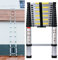 12.5FT Extendable Telescopic Ladder, Robust Aluminium Loft Ladder, Telescoping Ladder Extension, Multi-Purpose Ladder with 13 Rungs, 150 kg Load Capacity EN131