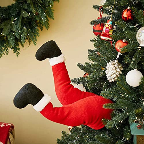 Kaket Plush Santa Elf Ornaments, Xmas Decoration for Christmas Tree, Santa Legs in Chimney - Doll Style Ornament (Santa Legs)