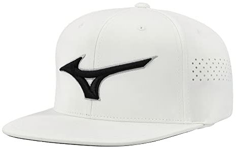 Mizuno Damen Tour Flat Snapback Golfmütze, weiß/schwarz, Einheitsgröße