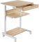 Abician Bureau d'Ordinateur Table Informatique Poste de Travail 56 x 51 x 79 cm avec 1 Tiroir et 2 Etagères pour Bureau, Salon, Chambre Chêne Clair