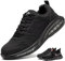 ISOOUS Zapatos de Seguridad Hombre Mujer Ligeros Zapatos de Trabajo con Punta de Acero Respirable Antideslizantes Anti-Piercing A Negro 40
