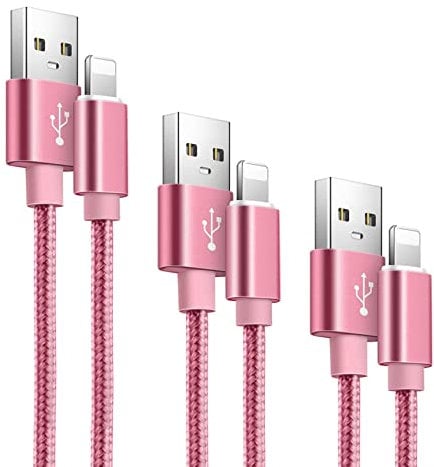 iPhone Charger, Apple MFi Certified 3Pack 1/2/3m Fast Charging Cable USB A Cable Nylon Braided Compatible with iPhone 14 13 12 11 Pro Max XR XS X 8 7 6 6s Plus SE 2020, iPad Air