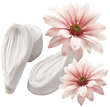 Silicone Daisy Stamen Cake Fondant Mold Sugarcraft Decorating, Chocolate Baking Mould Tool Clay Craft Pastry Flower Petal Veining Cupcake Decor Molds