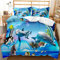 EHAOKK 3D Delfin bettwäsche 135x200,Delfin,Tropischer Fisch,Korallen,Meeresleben Bettbezug,Blaue Unterwasserwelt Bettbezug für Kinder