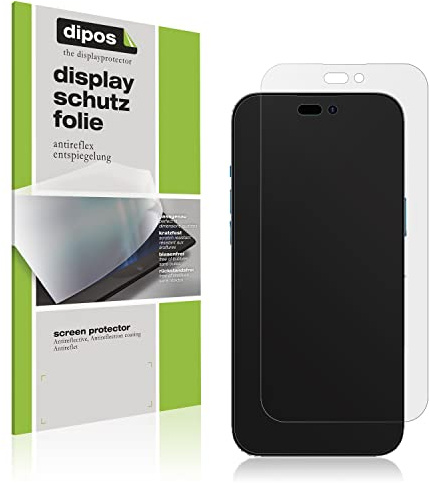 dipos 2x Displayschutzfolie matt für Apple iPhone 15 Plus | Antireflex, entspiegelnd, passt perfekt, Ultra-Dünn, kratzfest, blasenfrei, Fingerprint-kompatibel, selbstklebend