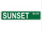 Sunset BLVD Straßenschild, hochwertiges Metallschild, Sonnenuntergang BLVD-Schild, Neuheit Schild für Bauernhaus, Garage, Wanddekoration, Blechschild, 40,6 x 10,2 cm