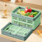 1pc BoîTes Pliantes en Plastique Solide avec Poignées, Panier de Rangement Pliable Empilables, 30 x 20 x 15.5cm Pour le Stockage de La Cuisine, La Chambre à Coucher,Bureau,Jardin (Vert)