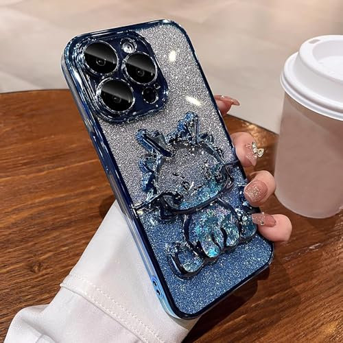 Roemary Dragon Case Cover for iPhone 15,for iPhone 15 Case Liquid Flowing,Blue Dragon Phone Case with Camera Protector-Blue Bumper & Blue Back