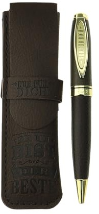 History & Heraldry Bamboo Persönlicher und individueller Kuli Kugelschreiber Stift mit Namen und Spruch Personalisiertes Etui Monogramm-Design persönliches Geschenk (Kuli NUR FÜR DICH (M))