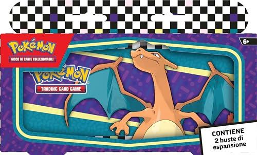 Pokémon Federmäppchen für die Schule des Sammelkartenspiels Charizard (EIN Federmäppchen und Zwei Erweiterungspackungen), italienische Ausgabe