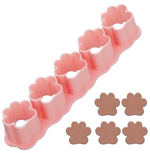 Ausstechformen, Kunststoff Mini Ausstechformen Brotdose Cracker Ausstecher Keksausstecher Stempel zum Backen Schokolade Einschließlich 5pcs Hohlräume (Hund Pfote Form)