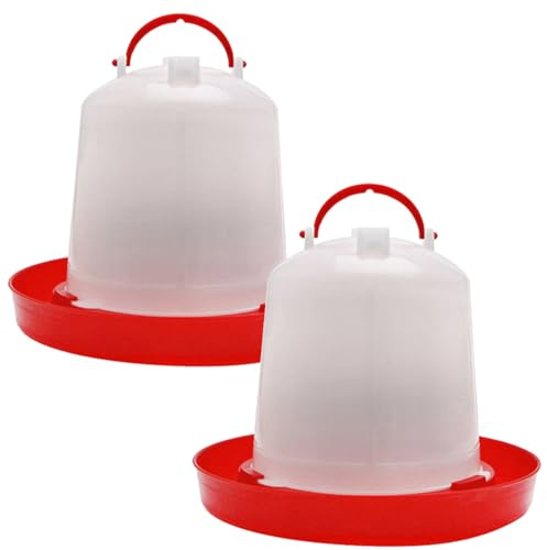 1 Liter Hühnertränke Wassertränke für Hühner, 2 Stück Geflügeltränke Wasserspender Kunststoff, Geflügel Wachteln Vogeltränke