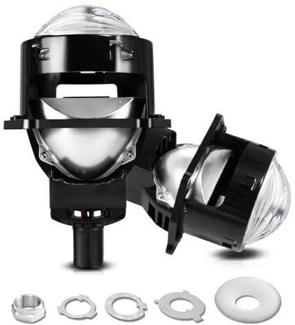 Fcuajdkq Lente proyector Bi LED 3 pulgadas, , luces para H4 H7 9005 9006 10.000 6000K, haz alto y bajo LHD