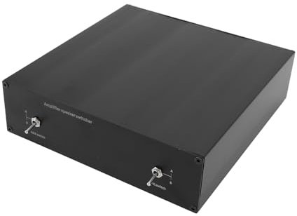 Conmutador Manual de Altavoz Amplificador, Selector de 2 Entradas y 2 Salidas para Dos Amplificadores A Dos Altavoces, Caja de Distribución de Conector de Sonido Tipo Banana de
