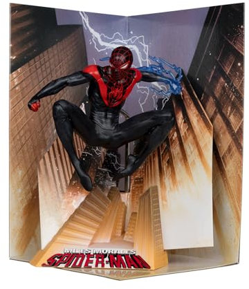 McFarlane Toys - Marvel Spider-Man Sammlerstück im Maßstab 1:10 mit Szene (Miles Morales: Spider-Man #1)