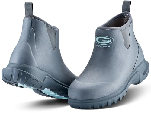 Grubs Womens Shoreline 4.0 Stormy Grey Insulated Rubber Wellies Ankle Boots