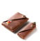 Crazy Horse Craft, Minimalistisches Portemonnaie und Schlüsselanhänger im Paket, Classic Brown Wallet and Large Key Holder Set