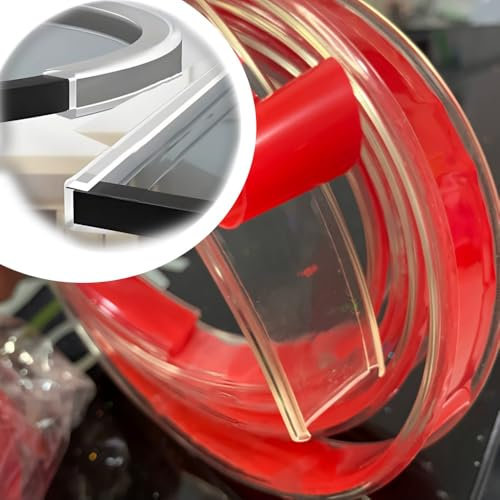 ZIUSFAC 23ft U-Shape Edge Protector Plywood Edge Banding Clear Molding Trim Edge Guard Furniture Restoration Edge Strip, Self Adhesive Flexible Edge Bumper Guards Fit For 3/5-1(U 2.2cm(6/7))