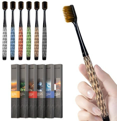 JYJLLM Senior Brick Crystal weiche Zahnbürste für Erwachsene, weiche Pulsar-Zahnbürste, Reisezahnbürsten-Set, Zahnbürsten, Multipack, geeignet für den Alltag, Geschäftsreisen, Reisen, Versammlungen, 6