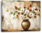 Piy Painting Art Mural En Toile De Fleurs, Tableaux d'Art Décoratif Vintage, Fleurs Dans Un Vase, Impression Sur Toile, Facile à Accrocher Pour Salon Entrée Café Salle à Manger, 30X40 CM