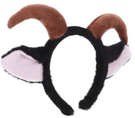 TOVINANNA Realistisches Schafohr-stirnband Hörner Plüsch-tierkopfbedeckung Für Erwachsene Jungen Und Mädchen Halloween-party-kostümzubehör Bequemes Elastisches Band