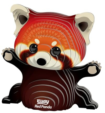 EUGY 650126 Roter Panda, 3D Tier-Puzzle für Kinder und Erwachsene zum Zusammenbauen, DIY Tierfigur, Bastelset ab 6 Jahren