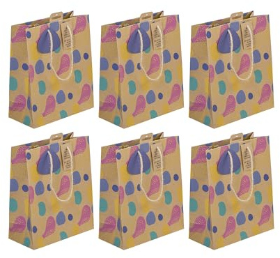 Clairefontaine 223925-3Cpack - Packung mit 6 Geschenktaschen Liwa, 210g Kraft, Format Medium 21,5x10,2x25,3 cm, 1 Pack
