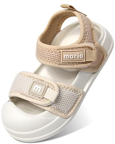 MK MATT KEELY Sandali Bambino Estive Sandalo Mare Bambina Sandali Comode Punta Chiusa Ragazzi Ragazze con Suola Antiscivolo,Beige,EU 22(140mm)