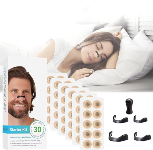 30 Stück ChaneeHann Magnetic Nose Plasters Mund Tape Mund Pflaster zum Schlafen ABS Magnet Medizinisches Klebeband Schwarz gegen Schnarchen