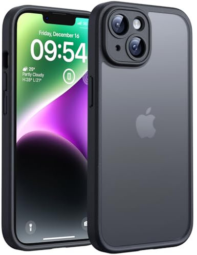 TOCOL für iPhone 14 Hülle, Vollständiger Kameraschutz Stoßfest Kratzfest Handyhülle für iPhone 14 Case, Schwarz