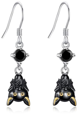 Fledermaus Ohrringe 925 Sterling Silber Gothic Fledermaus Ohrringe Halloween Schmuck Geschenk für Damen